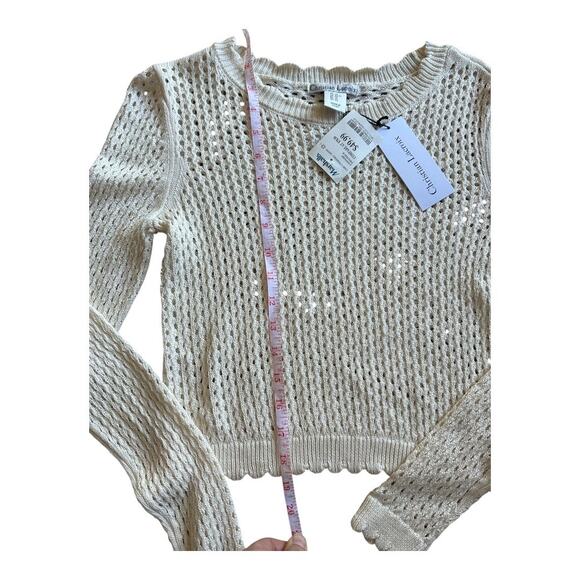 Nwt Christian Lacroix cream-colored open-knit crew neck sweater extra small - Picture 4 of 10